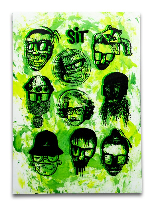 Sticker Sheet Green Yellow on White 2